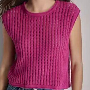 DKNY Jeans Sleeveless Crochet Tank M